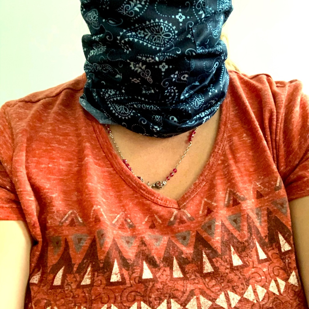 Over the head face mask/hair wrap